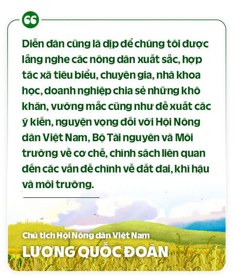 Chủ tịch Hội NDVN Lương Quốc Đoàn: Lắng nghe nông dân nói để khơi thông nguồn lực đất đai, chuyển đổi xanh, bền vững - Ảnh 3.