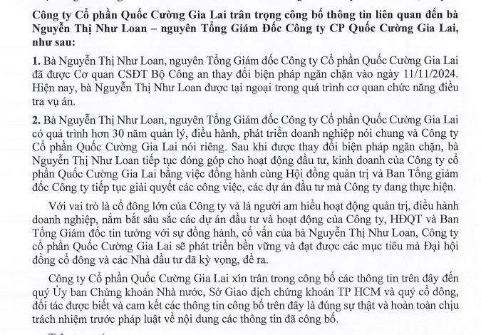 Bà Nguyễn Thị Như Loan được tại ngoại, "hé lộ" vai trò tại Quốc Cường Gia Lai- Ảnh 1.