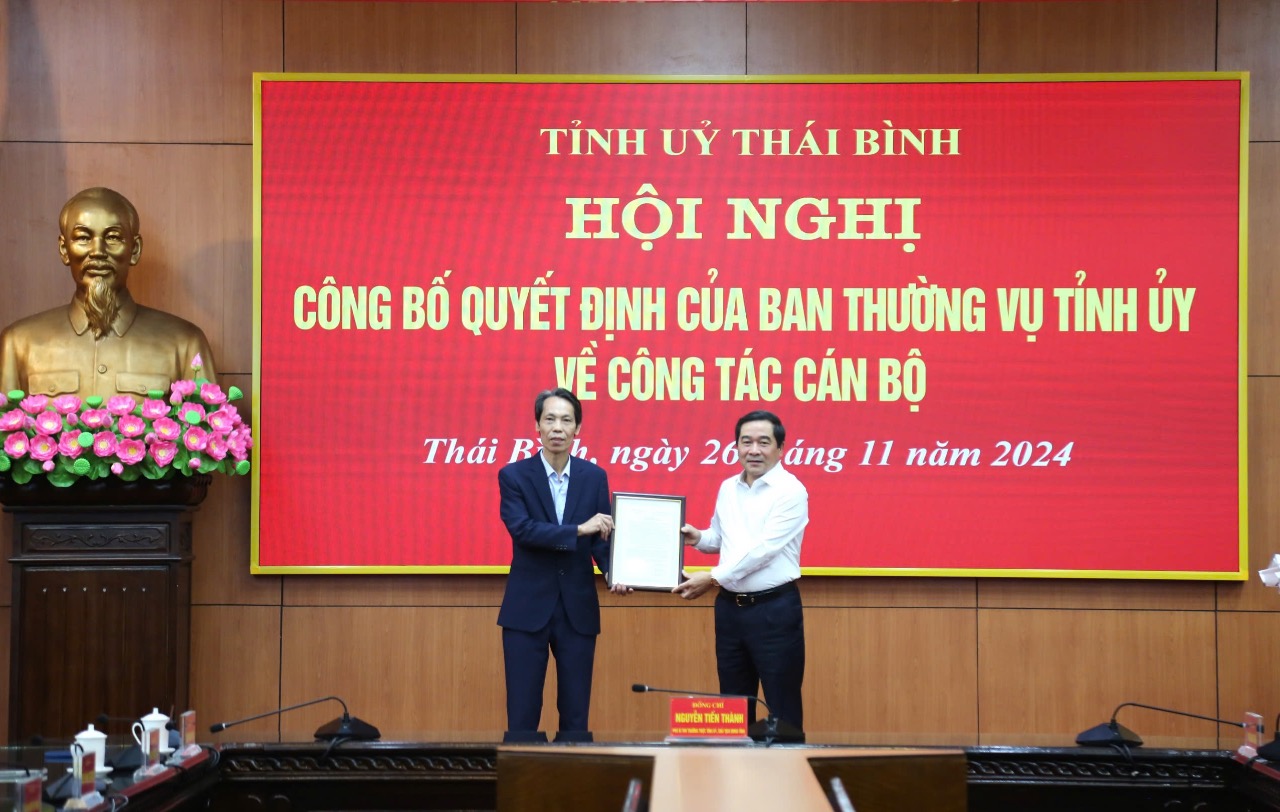 Phó Chủ nhiệm Uỷ ban Kiểm tra Tỉnh ủy Thái Bình được điều động giữ chức vụ mới - Ảnh 1.