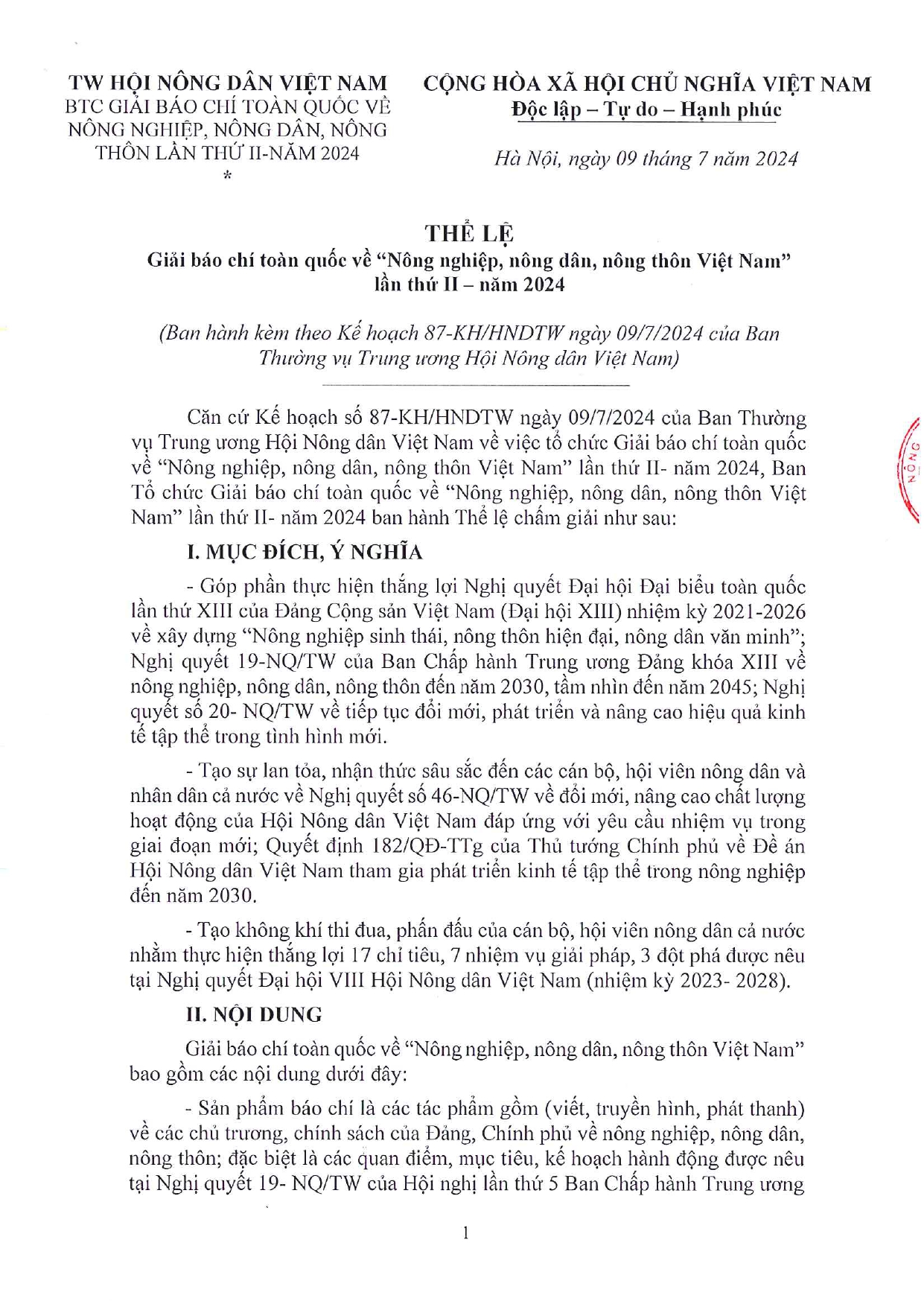 Toàn văn: Thể lệ Giải báo chí toàn quốc về "Nông nghiệp, nông dân, nông thôn Việt Nam" lần thứ II- năm 2024 - Ảnh 1.