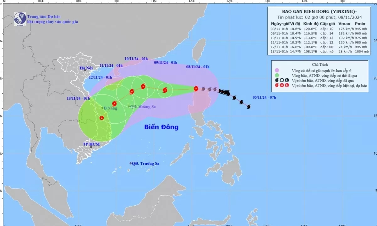 NÓNG: Tin bão mới nhất, bão Yinxing đã vào biển Đông, thành bão số 7, đang là cơn bão mạnh cấp 14 - Ảnh 1.