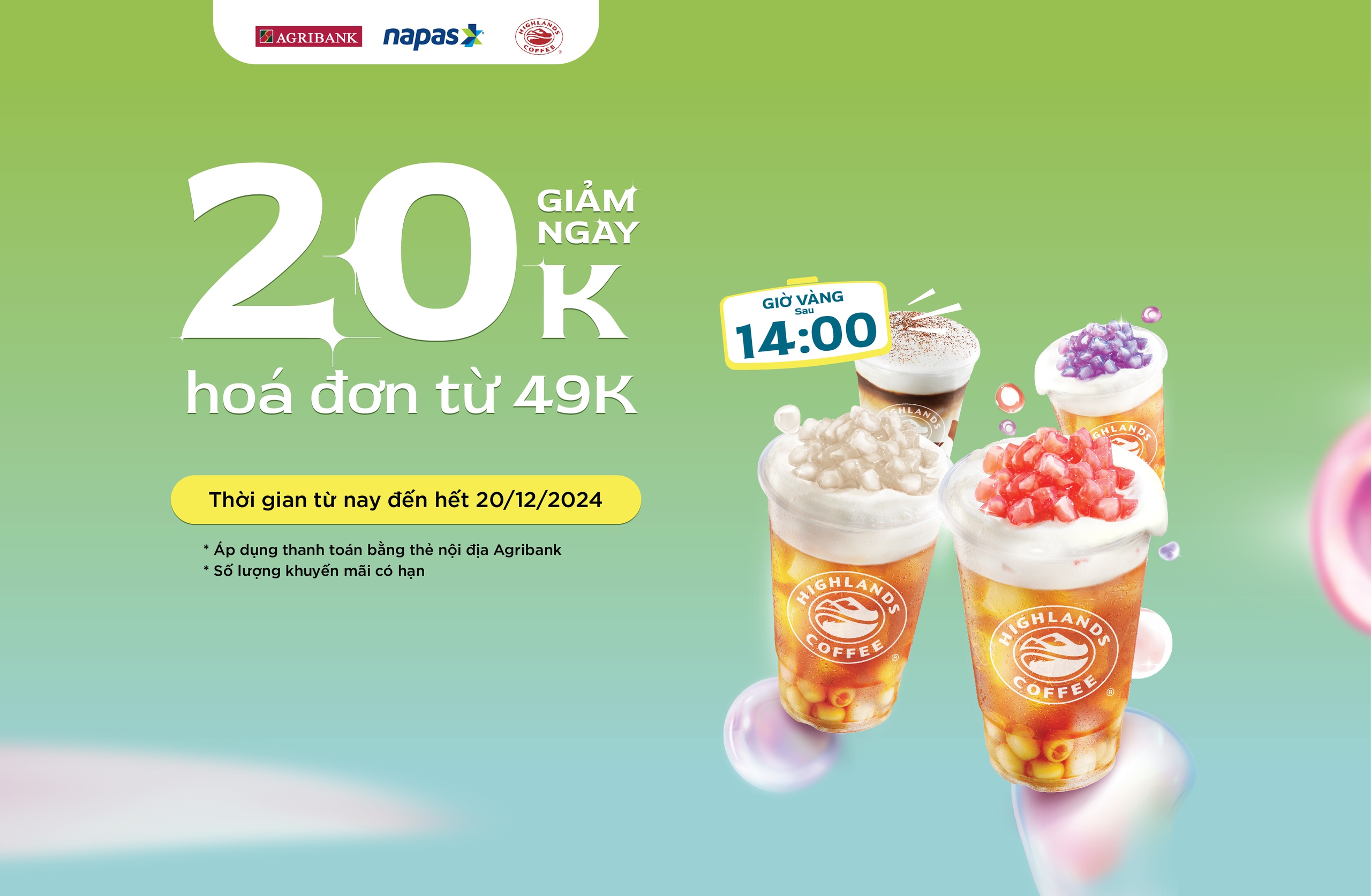 Ghé Highlands, Chạm Agribank – Giảm ngay 20k menu đồ uống - Ảnh 1.