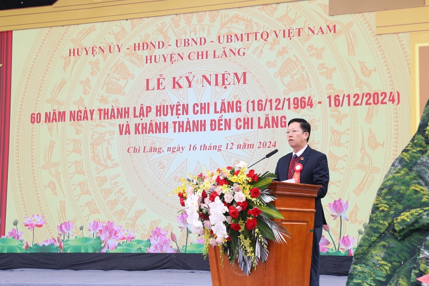 Kỷ niệm 60 năm thành lập huyện Chi Lăng: Khánh thành Đền Chi Lăng