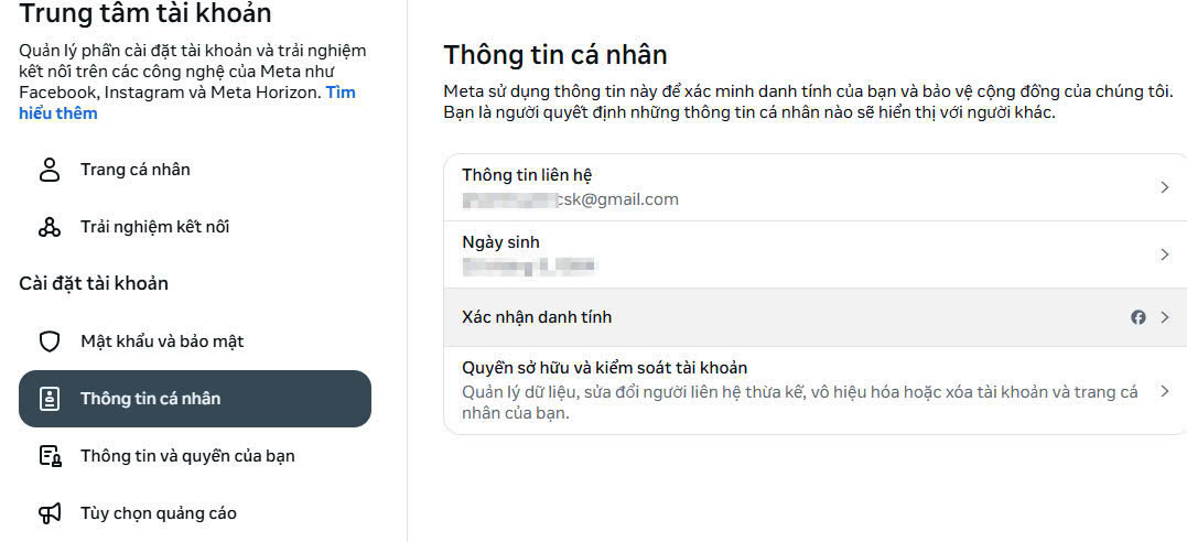 Cách xác thực danh tính tài khoản Facebook bằng số điện thoại và căn cước công dân - Ảnh 3.