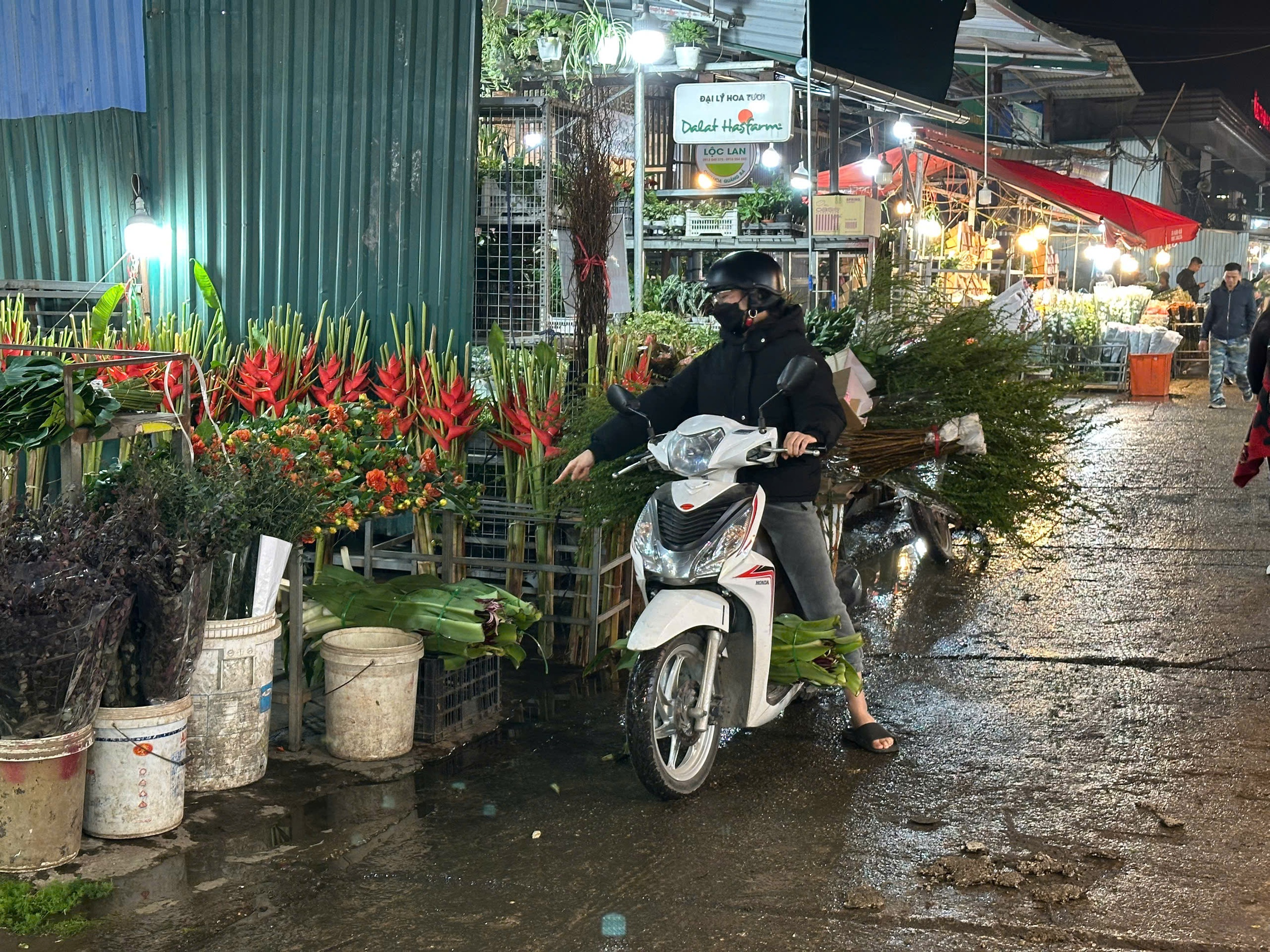 Thị trường hoa cuối năm ở chợ Hoa Tây Hồ: Người mua háo hức, người bán tất bật - Ảnh 5.