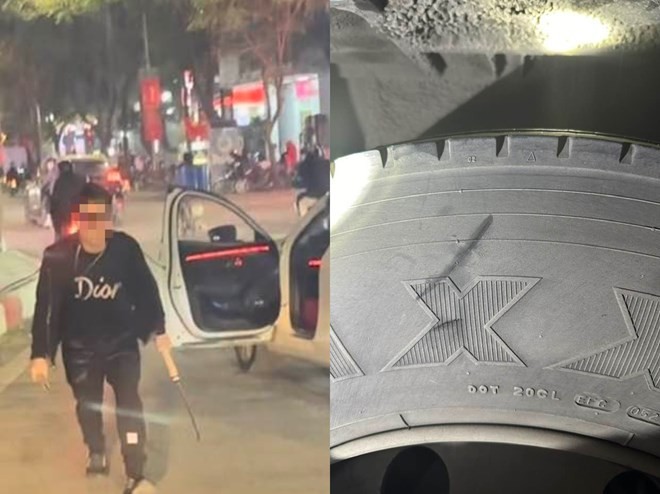 Điều tra vụ tài xế ô tô Mazda cầm dao chém vào lốp và kính xe buýt ở Hà Nội- Ảnh 1.