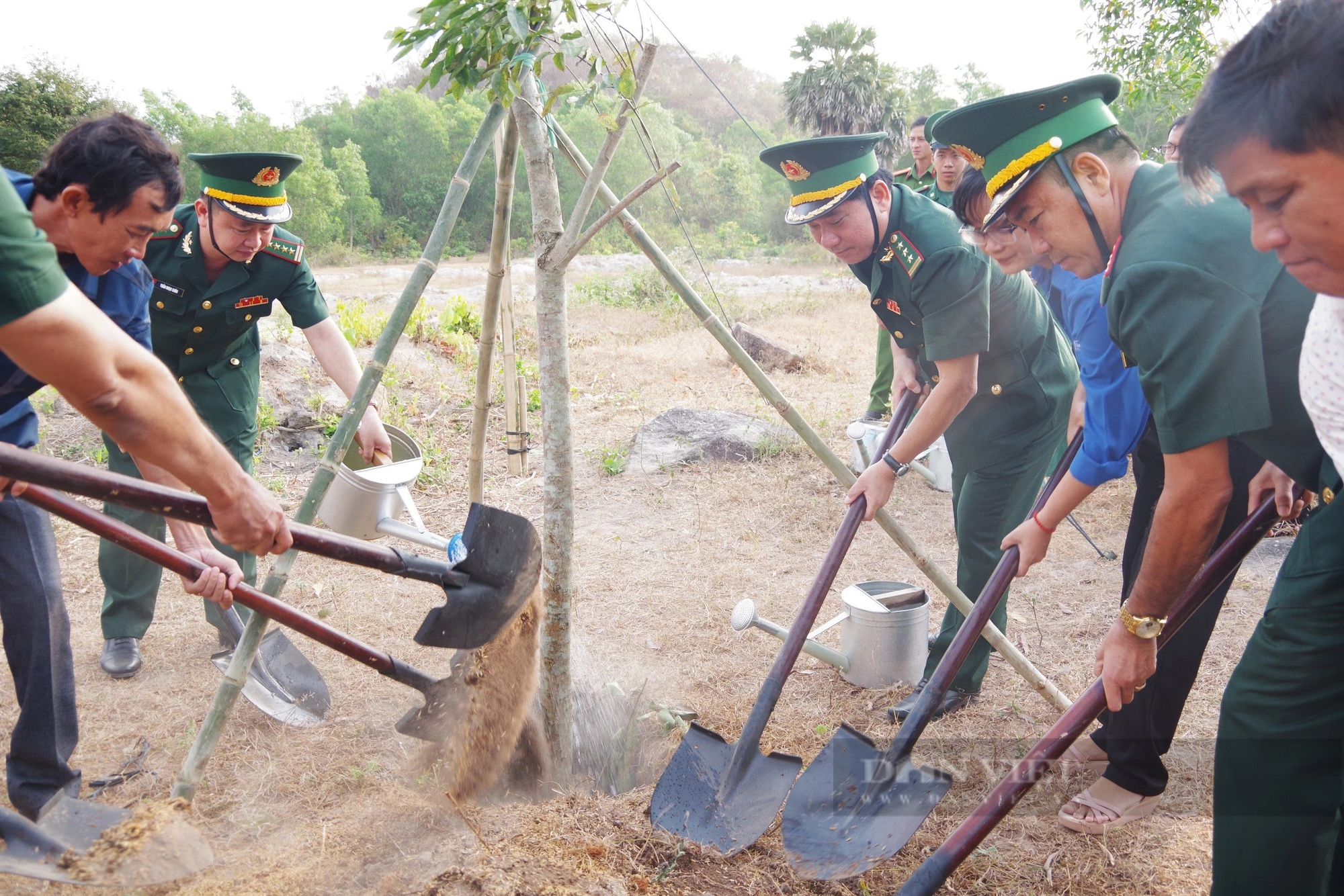 Bộ đội Biên phòng tỉnh An Giang phối hợp với địa phương trồng 100.000 cây xanh đầu Xuân Giáp Thìn 2024- Ảnh 2.