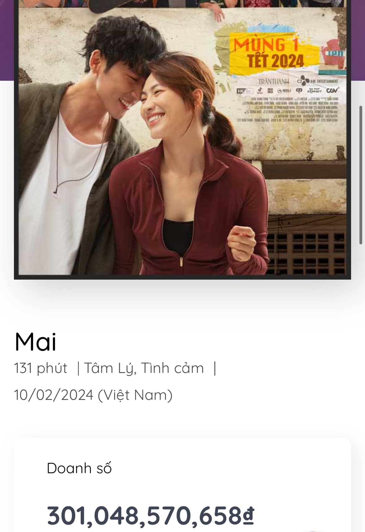 310 tỷ đồng sau 9 ngày chiếu, phim "Mai" trở thành phim Việt bán vé nhanh nhất lịch sử?- Ảnh 1.