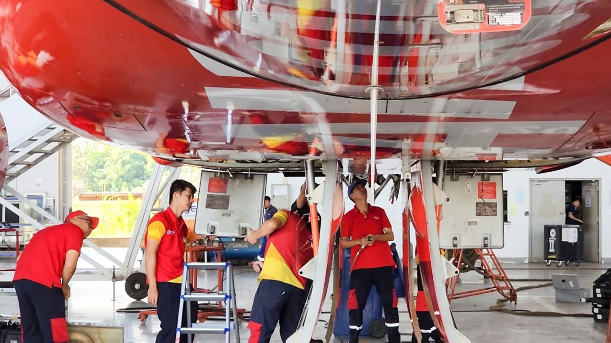 Trung tâm kỹ thuật bảo dưỡng tàu bay tại Lào giúp Vietjet chủ động trong công tác sửa chữa, bảo dưỡng tàu bay - ảnh: TL.