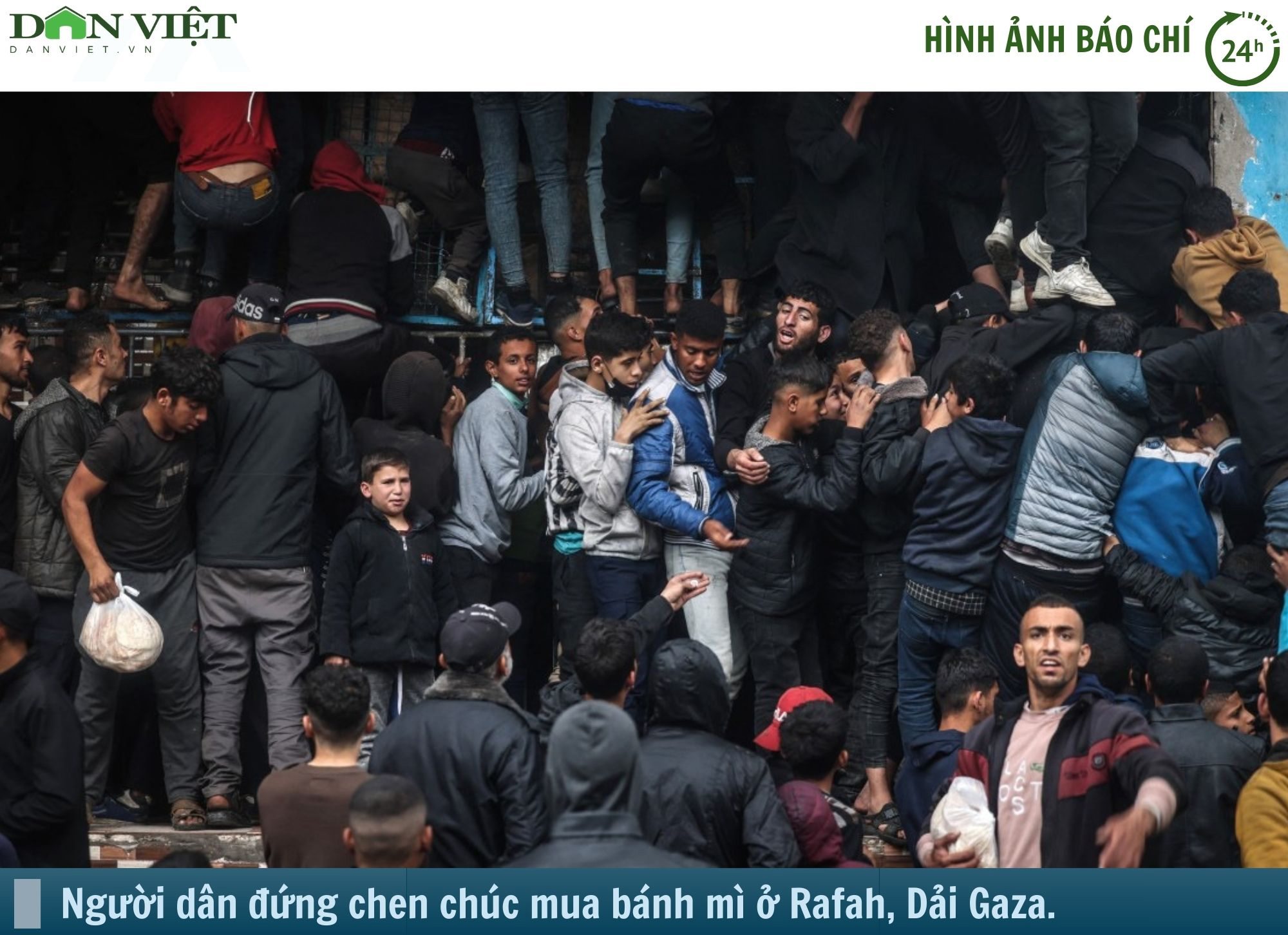 Hình ảnh báo chí 24h: Người dân ở Dải Gaza chen chúc, đứng lên nhau để mua bánh mì- Ảnh 1.