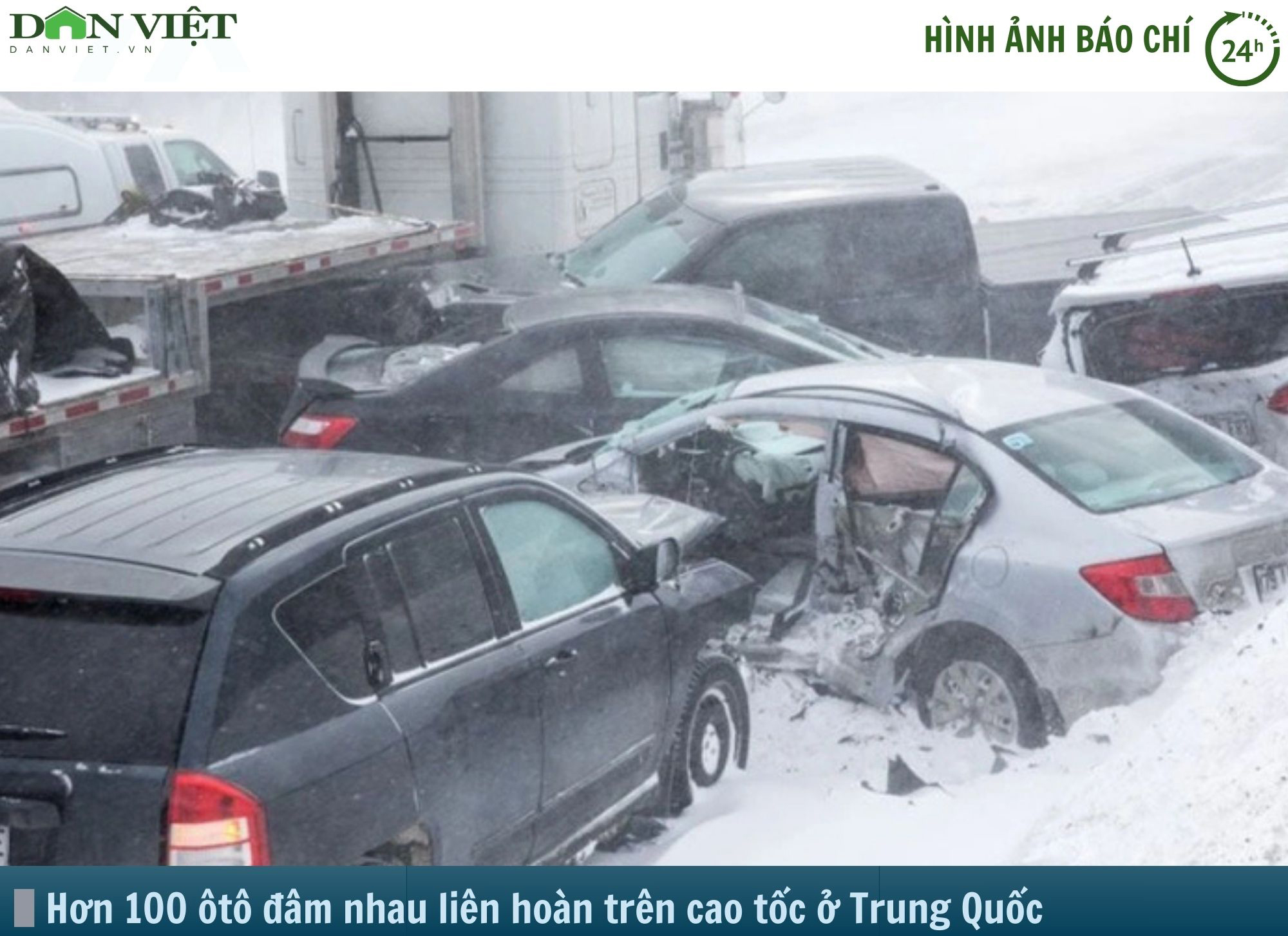 Hình ảnh báo chí 24h: 100 ôtô đâm nhau liên hoàn trên cao tốc ở Trung Quốc- Ảnh 1.