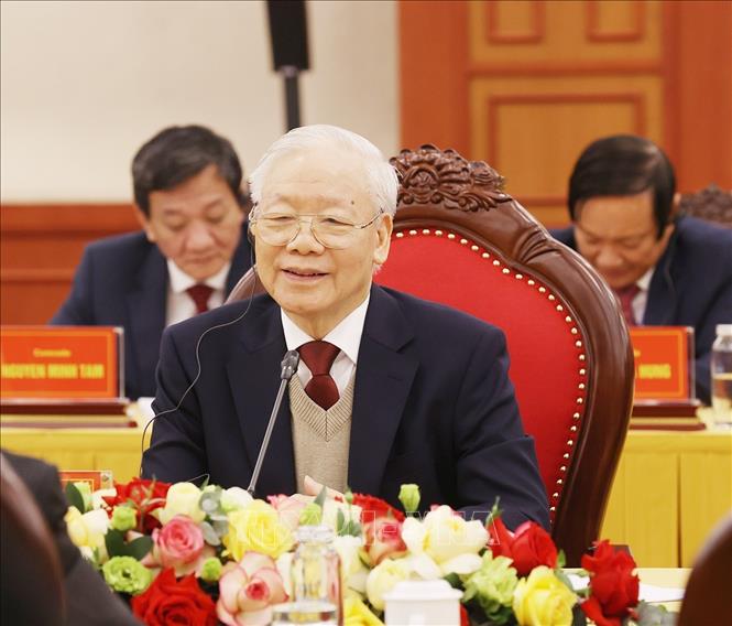 Tổng Bí thư Nguyễn Phú Trọng gặp Tổng Bí thư, Chủ tịch nước Lào Thongloun Sisoulith: Quan hệ Việt - Lào  là ưu tiên- Ảnh 3.