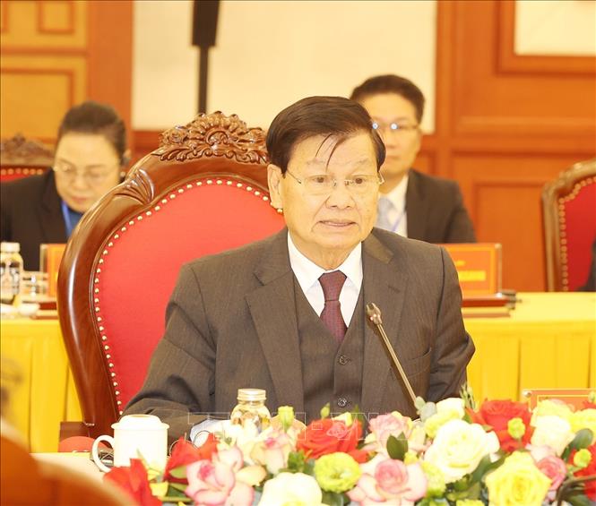 Tổng Bí thư Nguyễn Phú Trọng gặp Tổng Bí thư, Chủ tịch nước Lào Thongloun Sisoulith: Quan hệ Việt - Lào  là ưu tiên- Ảnh 4.