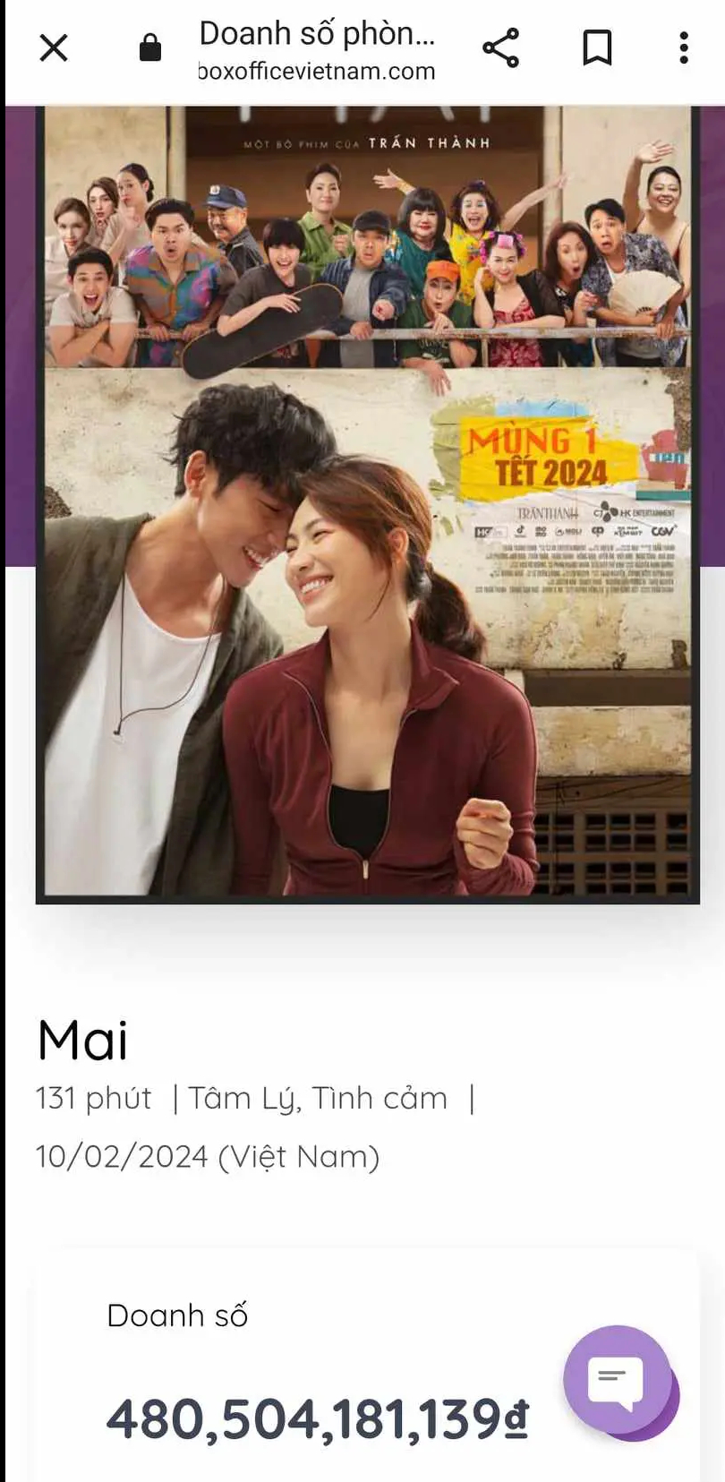 "Mai" đạt 480 tỷ vượt "Nhà bà Nữ", Trấn Thành bị chê tả tơi khi giải thích tên nhân vật- Ảnh 1.