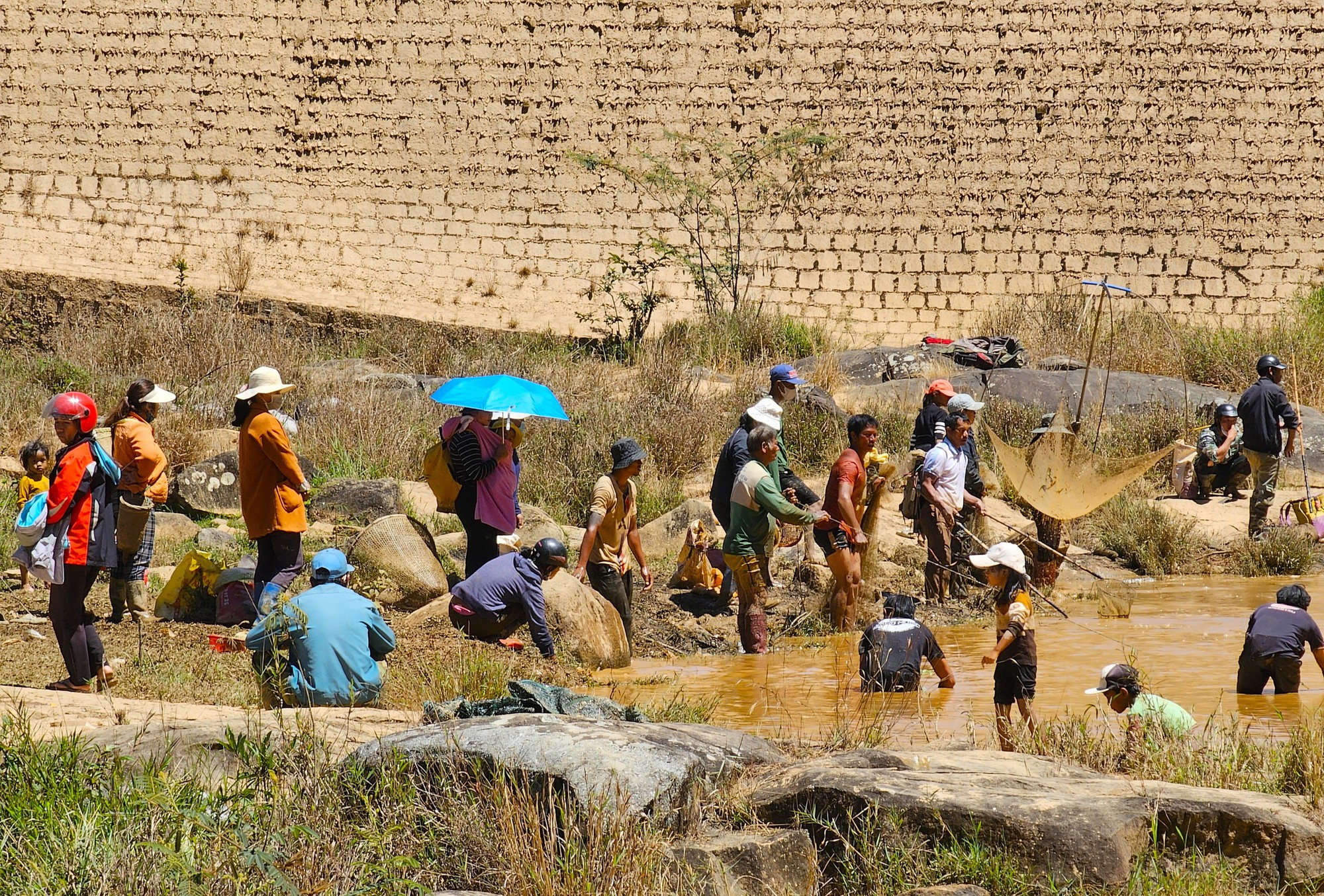 Một hồ thủy điện "cao tuổi nhất" Việt Nam ở Lâm Đồng, dân tình đang hô nhau bắt cá, vô số cá to 6-7kg/con- Ảnh 5.