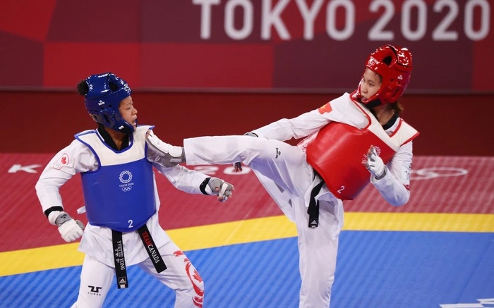 Nữ võ sĩ taekwondo Trương Thị Kim Tuyền: 
