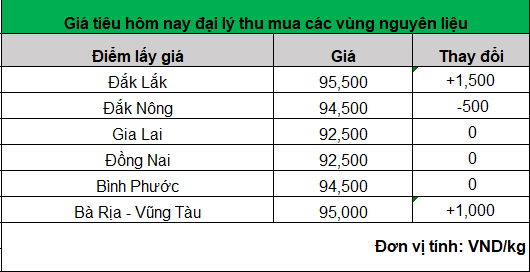 Giá tiêu hôm nay lại tăng, cao nhất 95.500 đồng/kg- Ảnh 1.