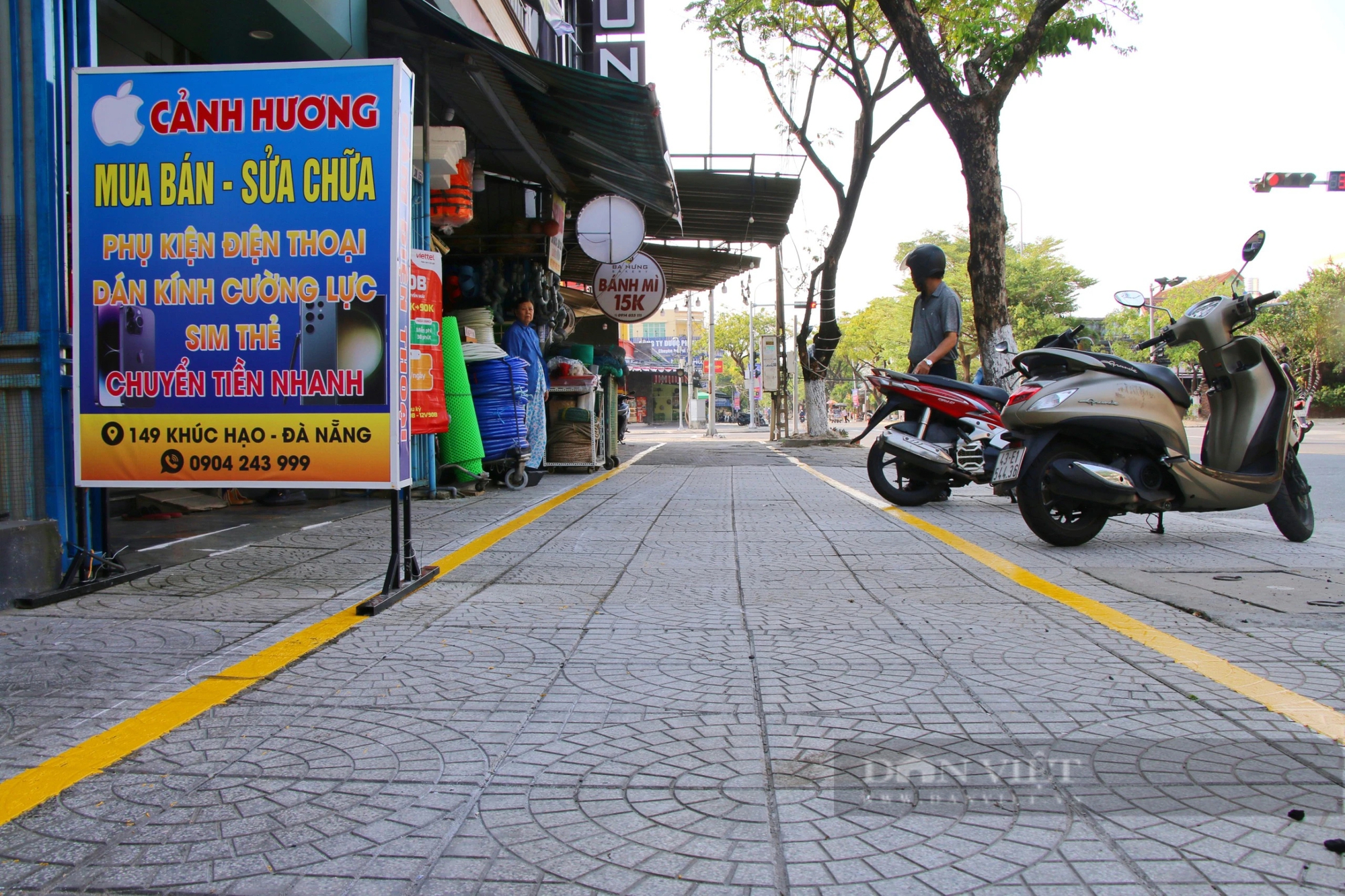 Hình ảnh hàng loạt tuyến đường tại Đà Nẵng kẻ vạch vỉa hè- Ảnh 8.