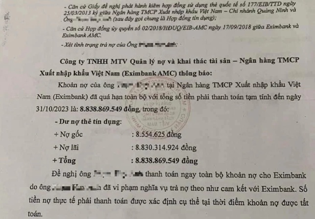 Thông tin mới nhất vụ dùng thẻ tín dụng 8,5 triệu "quên" trả, gần 11 năm sau khoản nợ tăng lên hơn 8,8 tỷ đồng- Ảnh 1.