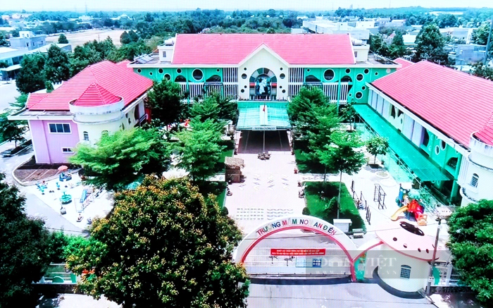 Cơ sở các trường học khang trang, hiện đại ở Bến Cát. Ảnh: Trần Khánh