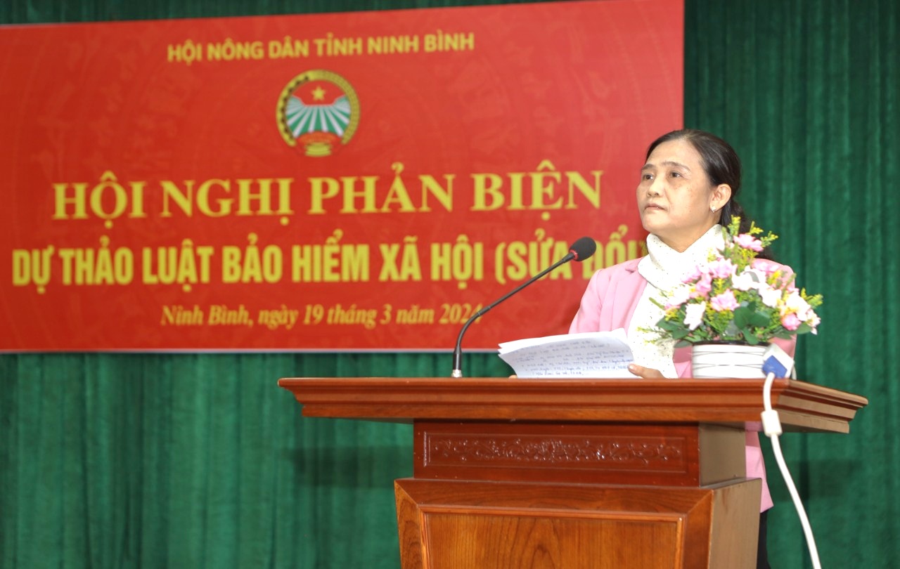 Hội Nông dân tỉnh Ninh Bình tổ chức phản biện xã hội đối với dự thảo Luật Bảo hiểm xã hội (sửa đổi)- Ảnh 3.