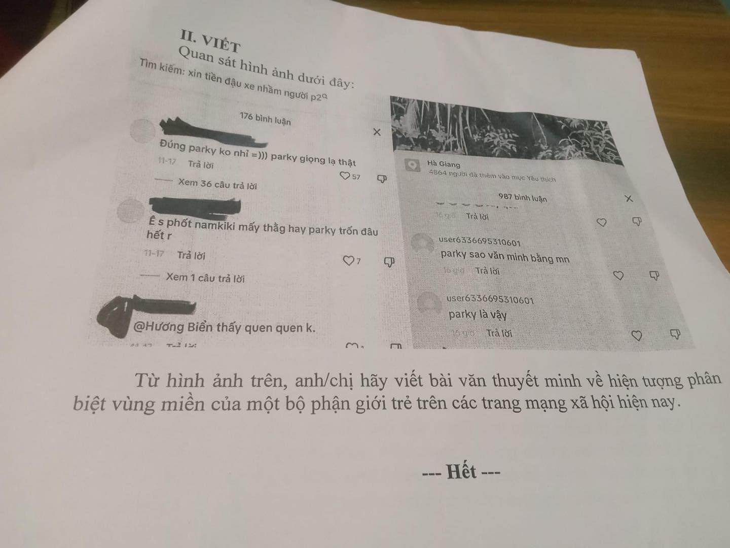 Đề thi Văn giữa kỳ 2 lớp 11 ở Nghệ An gây tranh cãi - Ảnh 1.