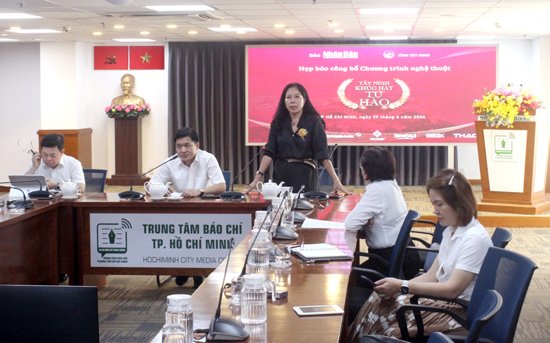 Buổi họp báo công bố Chương trình nghệ thuật Tây Ninh - Khúc hát tự hào tổ chức tại TP.HCM. Ảnh: Nguyên Vỹ