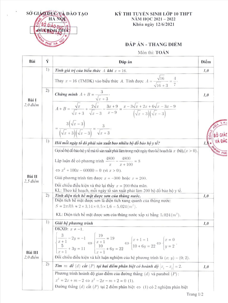 Đề thi Toán vào lớp 10 Hà Nội 3 năm gần đây có đáp án: Khó hay dễ?- Ảnh 11.