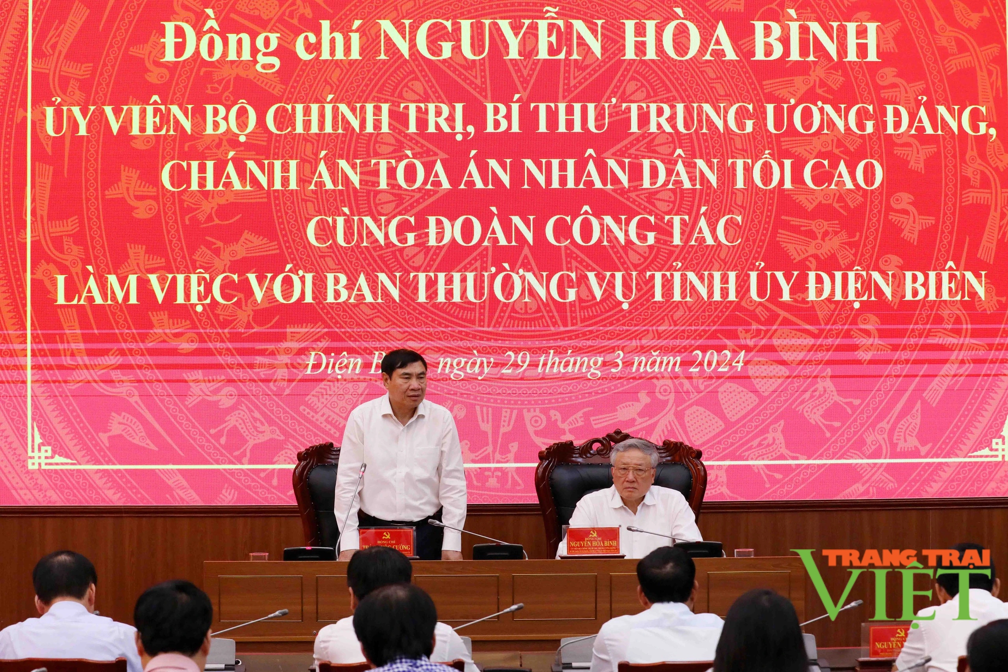 Chánh án Tòa án nhân dân tối cao Nguyễn Hòa Bình  thăm và làm việc tại Điện Biên- Ảnh 1.
