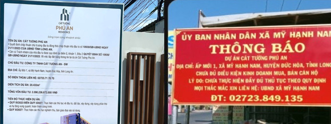 Dự án Cát Tường Phú An ở Long An chưa đủ điều kiện mua bán, chính quyền cắm biển cảnh báo người dân- Ảnh 1.
