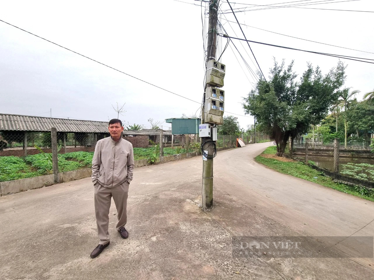 Cột điện "mọc" giữa đường nông thôn mới sạch đẹp của một xã nông thôn mới ở Ninh Bình- Ảnh 4.
