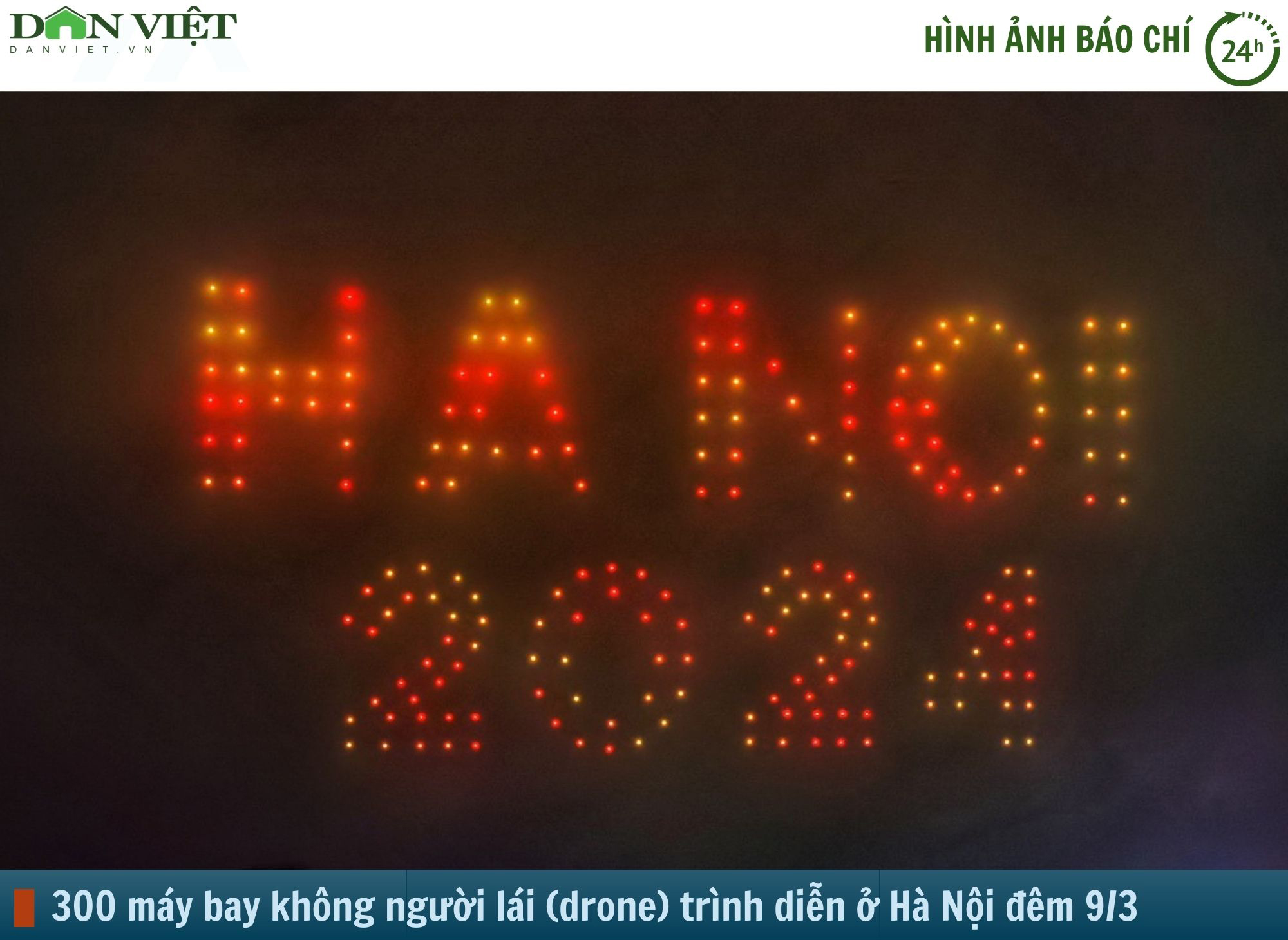 Hình ảnh báo chí 24h: 300 máy bay không người lái trình diễn ánh sáng ở Hà Nội- Ảnh 1.