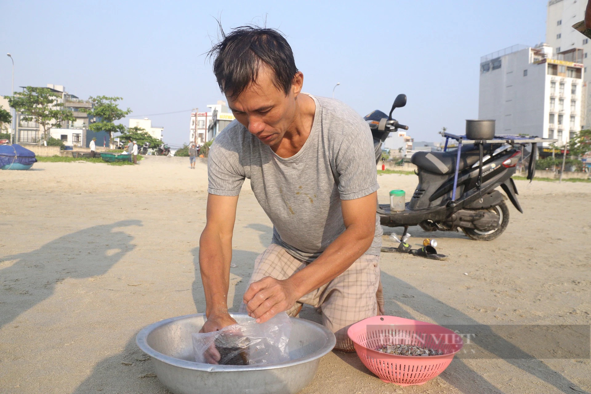 Dầm mình dưới nước thu "lộc biển", ngư dân Đà Nẵng kiếm tiền triệu mỗi ngày- Ảnh 5.