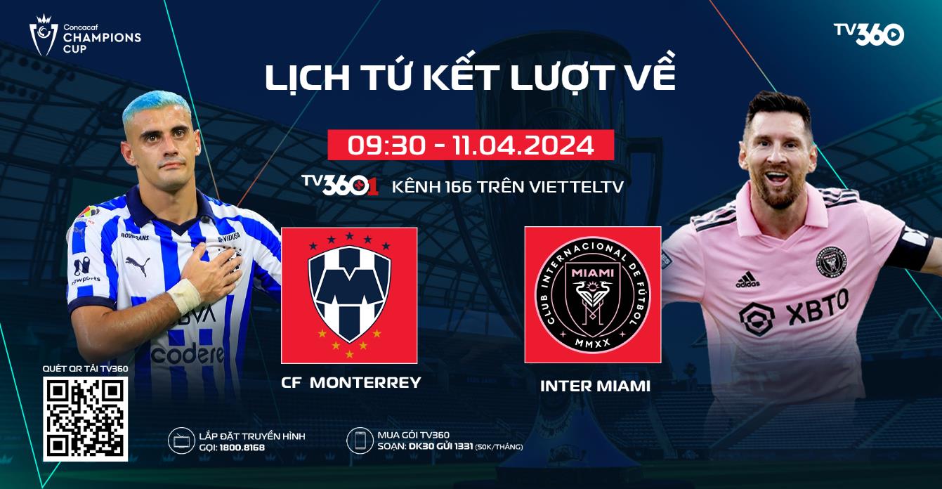 Xem Messi tái xuất, cứu Inter Miami ở tứ kết lượt về CONCACAF Champions Cup 2024, trực tiếp trên TV360- Ảnh 1.