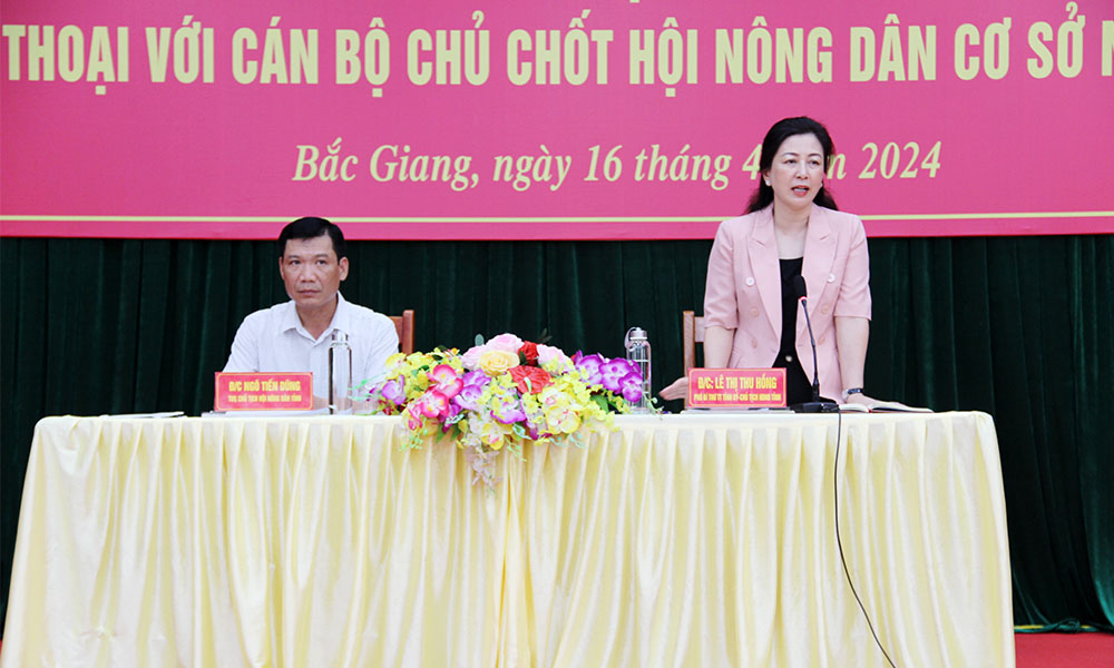 Phó Bí thư Thường trực Tỉnh ủy, Chủ tịch HĐND tỉnh Bắc Giang đối thoại với cán bộ chủ chốt Hội Nông dân cơ sở- Ảnh 1.