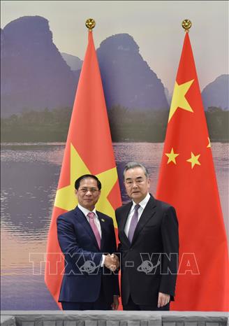 Bộ trưởng Ngoại giao Bùi Thanh Sơn gặp Bộ trưởng Ngoại giao Trung Quốc Vương Nghị, thăm thác Bản Giốc - Đức Thiên- Ảnh 1.