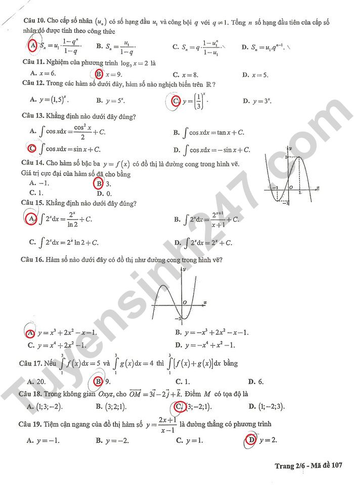 Gợi ý đáp án đề thi thử môn Toán Hà Nội tốt nghiệp THPT 2024 full mã đề- Ảnh 15.