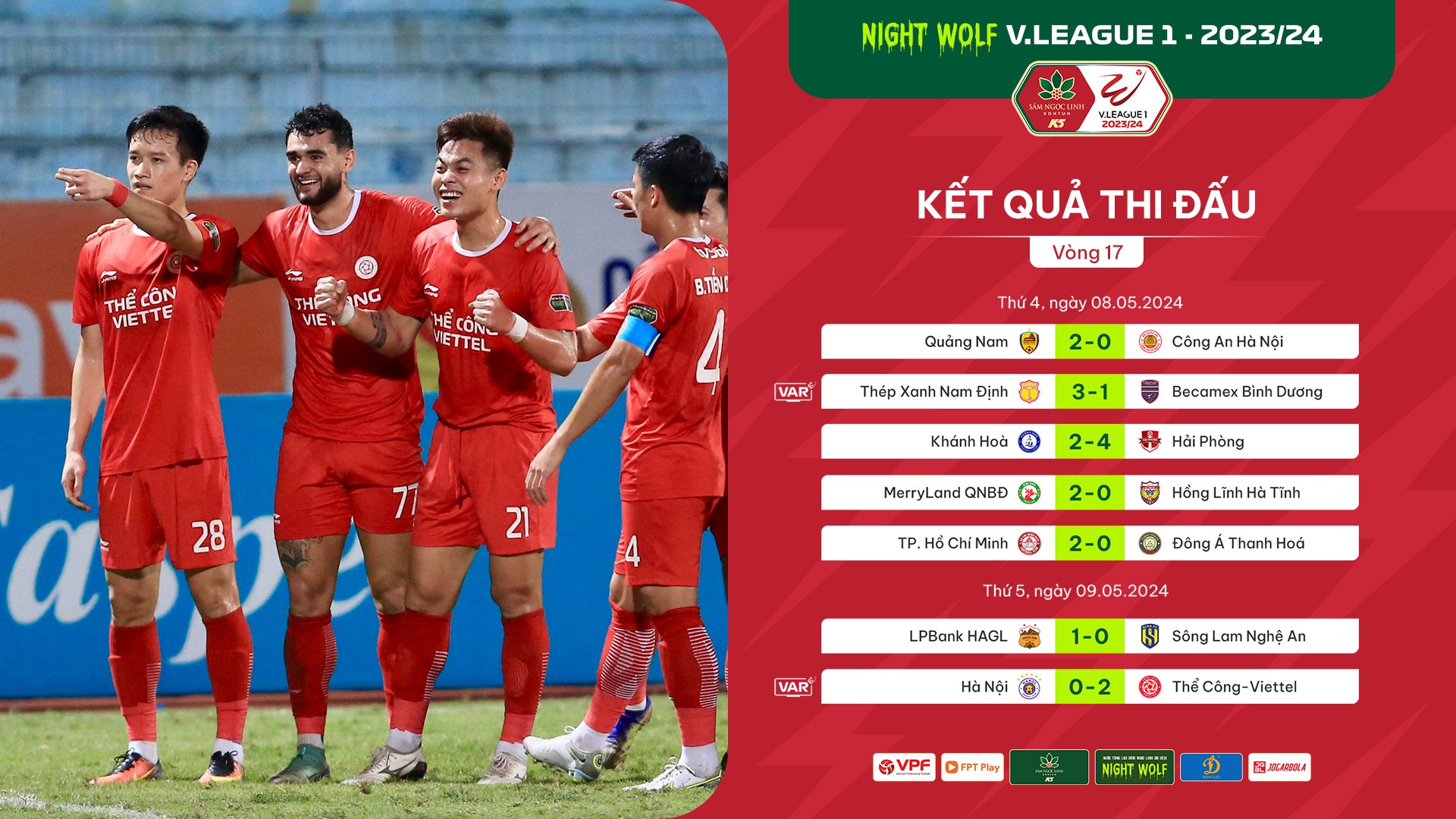 BXH V.League 2023/2024 sau vòng 17 Nóng ở hai đầu!