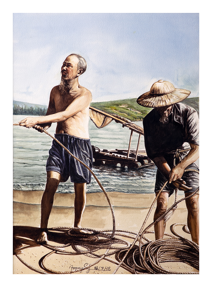 Việt kiều Thái Lan vẽ Bác Hồ kéo lưới, luyện võ, thăm nông dân mùa gặt - Ảnh 6.