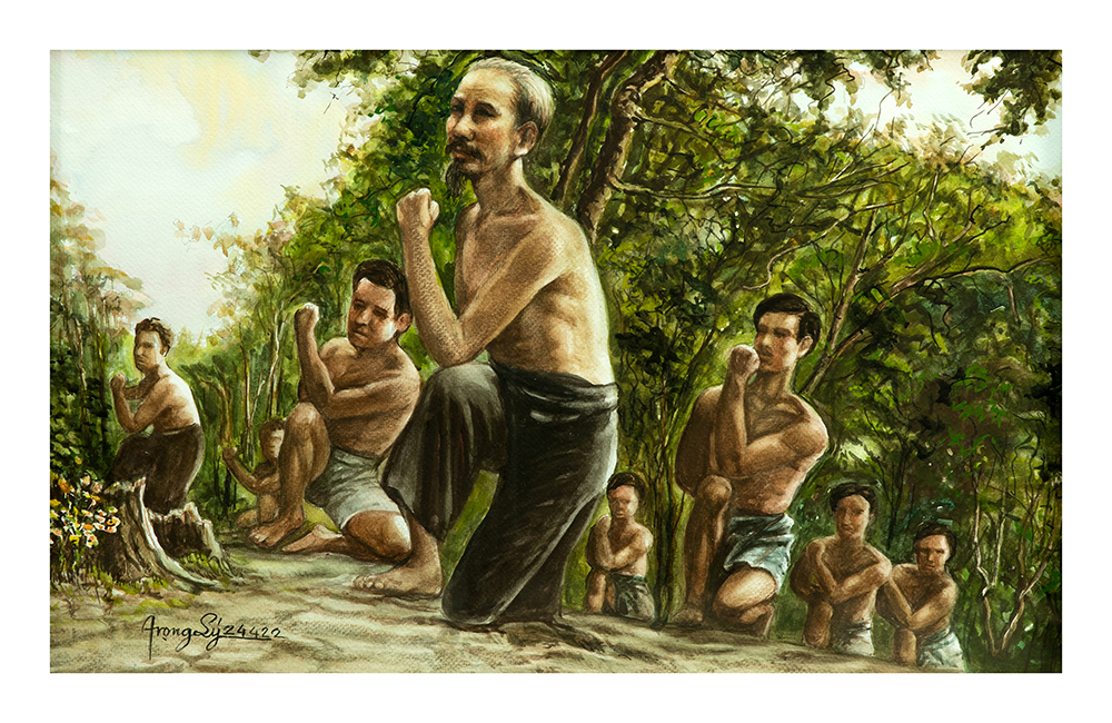 Việt kiều Thái Lan vẽ Bác Hồ kéo lưới, luyện võ, thăm nông dân mùa gặt - Ảnh 5.
