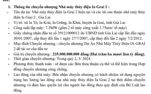 Quốc Cường Gia Lai thông qua chuyển nhượng 2 nhà máy thủy điện, dự kiến thu về hơn 600 tỷ đồng- Ảnh 1.