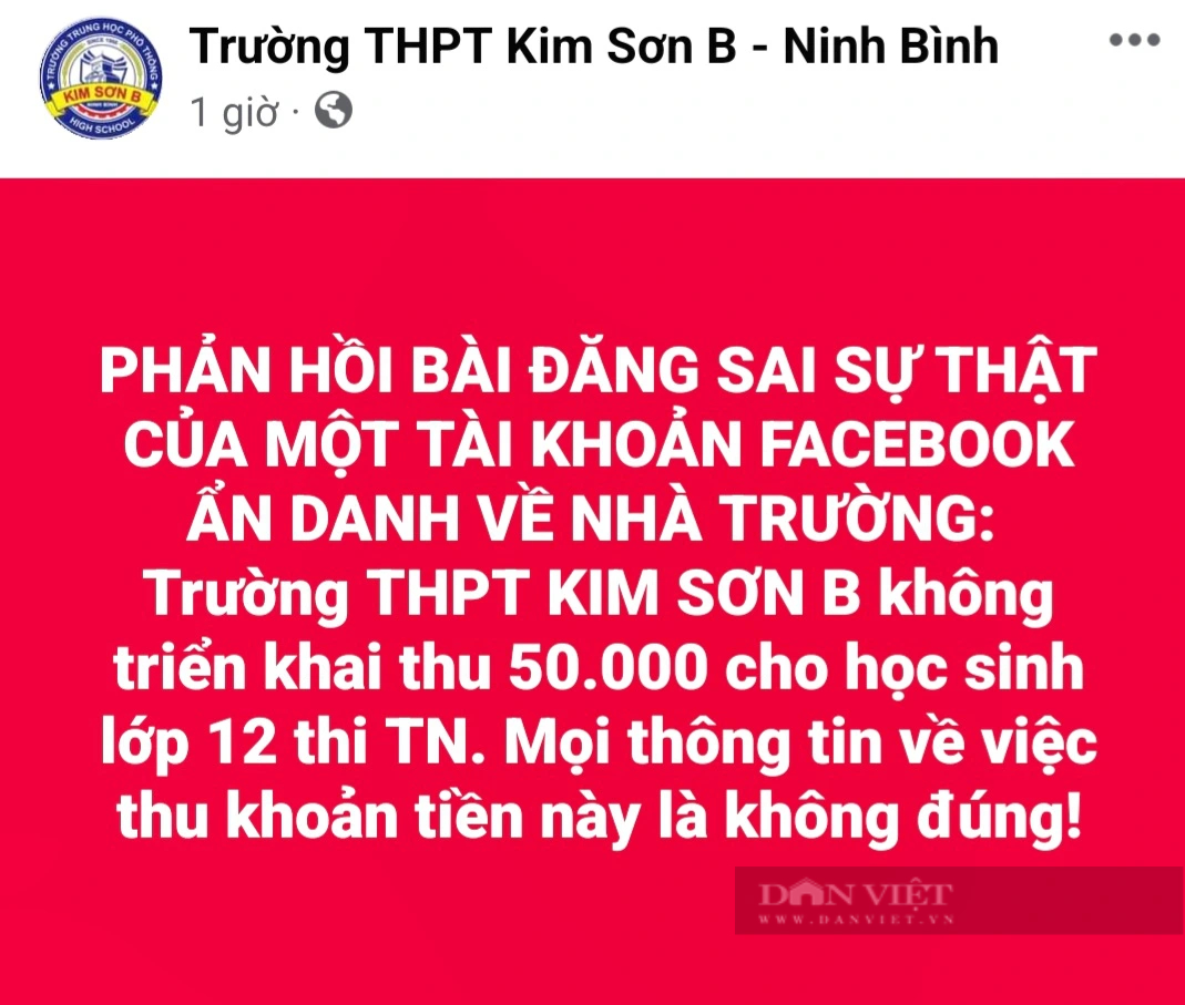 Sự thật tin “một trường THPT ở Ninh Bình thu tiền chè, nước, thuốc” thi tốt nghiệp THPT 2024- Ảnh 3.