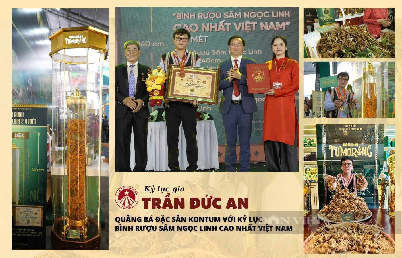Bình rượu cao 2,4m, ngâm 10kg sâm Ngọc Linh được công nhận kỷ lục Việt Nam- Ảnh 5.