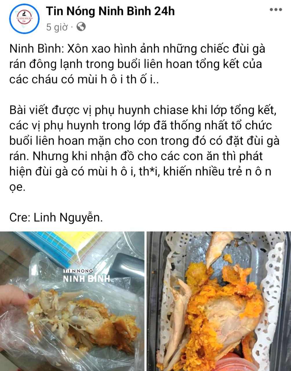 Ninh Bình: Thực hư vụ học sinh ăn đùi gà rán “bốc mùi” trong buổi liên hoan cuối năm? - Ảnh 1.