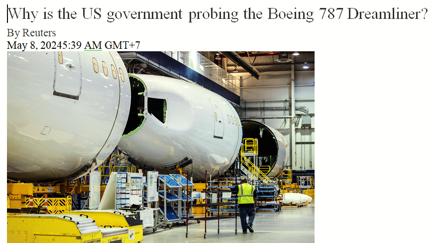 Vì sao Chính phủ Mỹ điều tra máy bay Boeing 787 Dreamliner?- Ảnh 1.