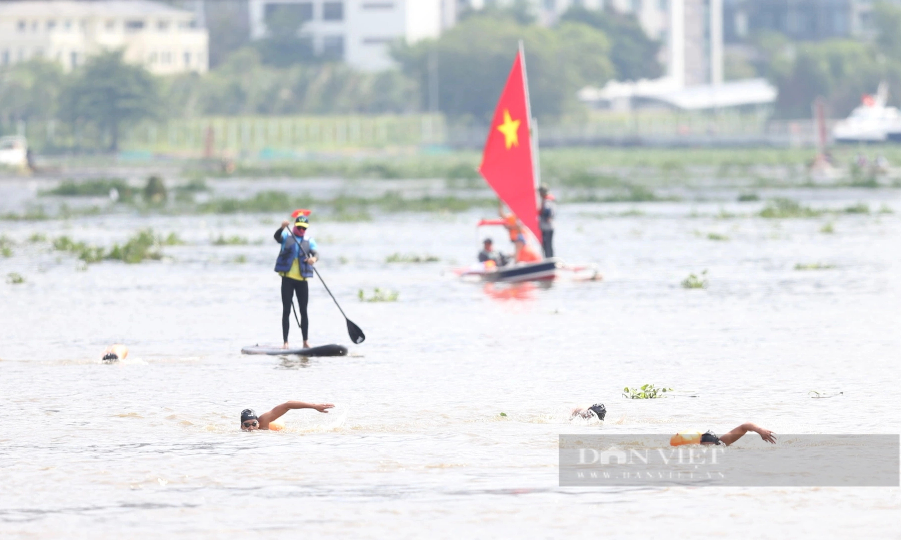 Người dân TP.HCM hứng thú khi lần đầu xem giải bơi vượt sông Sài Gòn- Ảnh 3.
