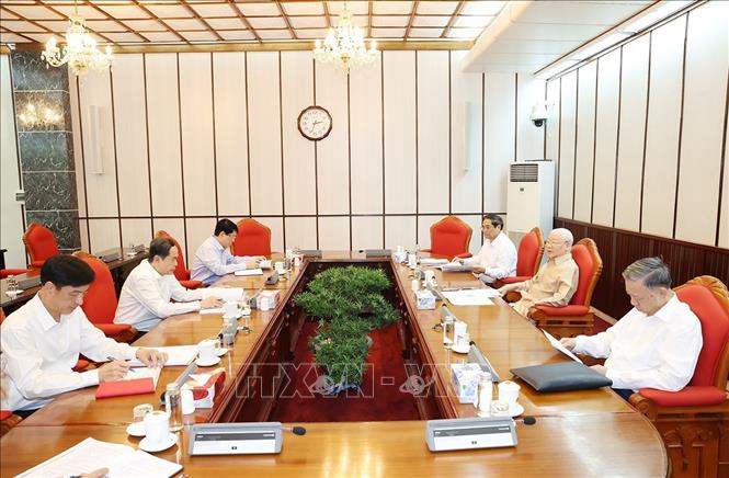 Tổng Bí thư Nguyễn Phú Trọng chủ trì họp lãnh đạo chủ chốt- Ảnh 1.