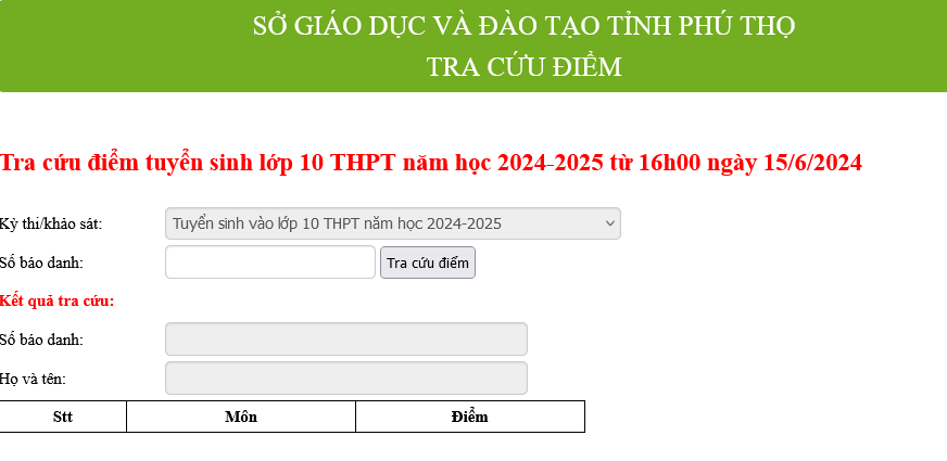 Lịch công bố điểm thi vào lớp 10 năm 2024-2025 của Phú Thọ bắt đầu từ mấy giờ?- Ảnh 1.