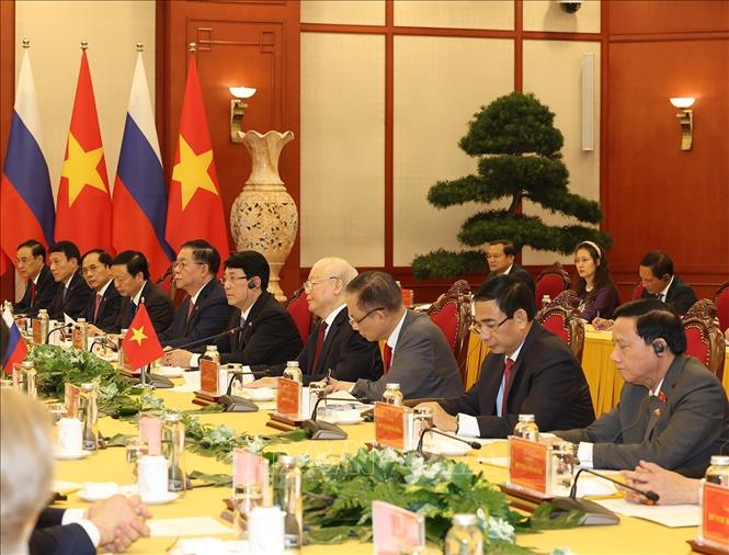 Tổng Bí thư Nguyễn Phú Trọng hội đàm với Tổng thống Liên bang Nga Vladimir Putin - Ảnh 6.