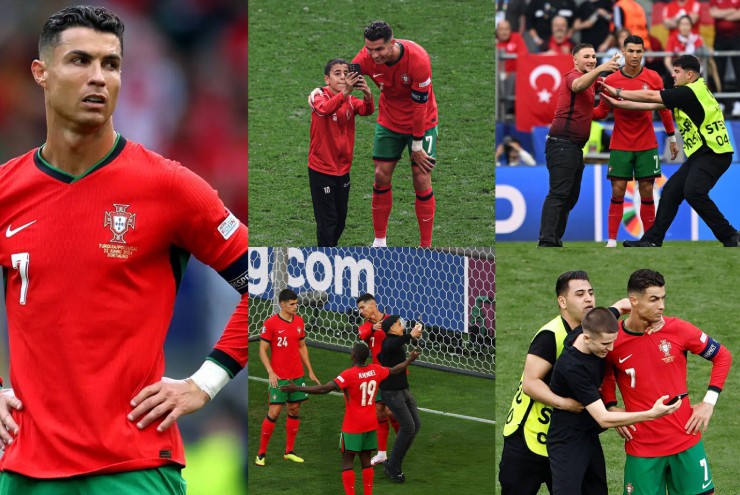 6 fan cuồng lao xuống sân làm Ronaldo lo sợ, UEFA điều tra khẩn- Ảnh 1.